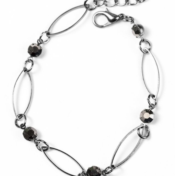 SOLD 3 Pc Set - Gunmetal Necklace, Earrings & Bracelet - Picture 5 of 5